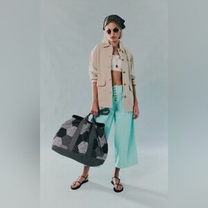 Free People Pippa Patchwork Tote Denim Blue
